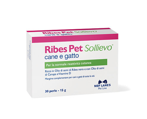 Integratore NBF Lanes Ribes Pet Sollievo 30 perle per supporto cutaneo di cani e gatti Integratore NBF Lanes Ribes Pet Sollievo 30 perle per supporto cutaneo di cani e gatti
